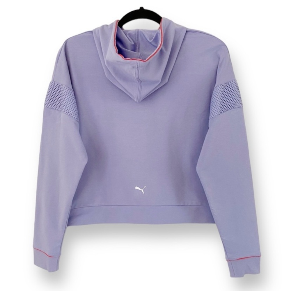 PUMA Lavender Cropped Terry Hoodie - Lightweight Spring Athleisure - Small NWT - Picture 9 of 14